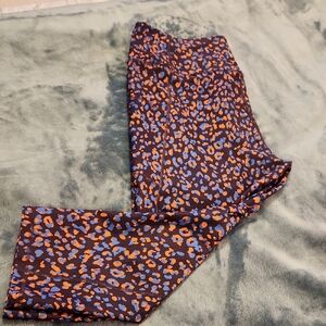 Old Navy Active Orange and Blue Leopard Leggings